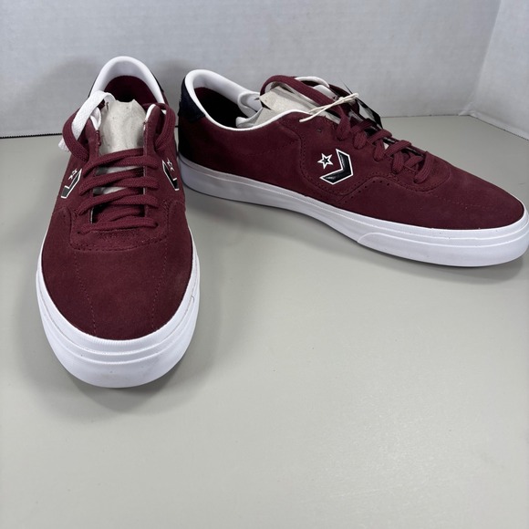 Converse‎ L. Lopez Skateboarding Shoes Suede Sneakers Burgundy White CONS 11 - Picture 6 of 14
